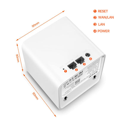 Tenda MW3 Whole Home Mesh WiFi System ,AC1200 Dual-Band, 3500 sq.ft Coverage, App Control for Seamless Home Internet (White, Set of 3)