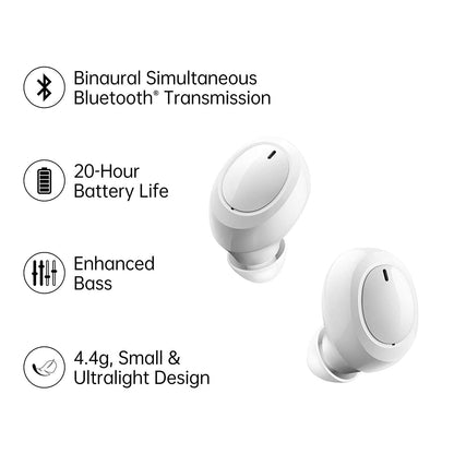 Oppo Enco W11 Bluetooth Truly Wireless in Ear Earbuds with Mic (White)