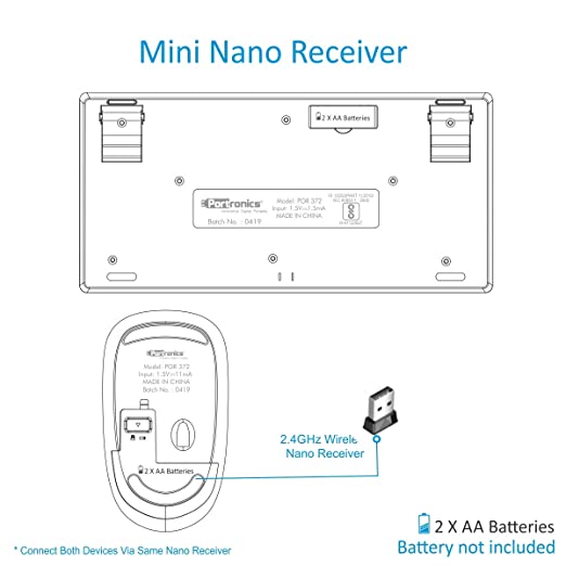 Portronics Key2-A Combo of Multimedia Wireless Keyboard & Mouse, Compact Light-Weight for PCs, Laptops and Smart TV (White)
