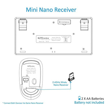 Portronics Key2-A Combo of Multimedia Wireless Keyboard & Mouse, Compact Light-Weight for PCs, Laptops and Smart TV (White)