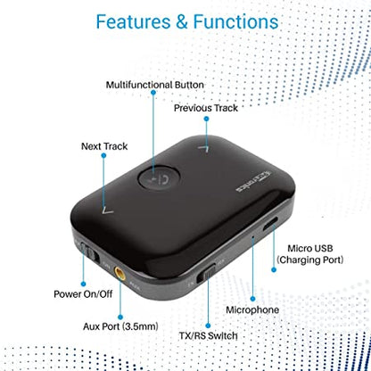 Portronics Auto 14 2-in-1 Bluetooth Transmitter & Receiver Adaptor