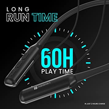 Portronics Harmonics 250 Wireless Bluetooth Headset with 60 Hrs Playtime 800mAh Battery, Voice Assistant (Black)