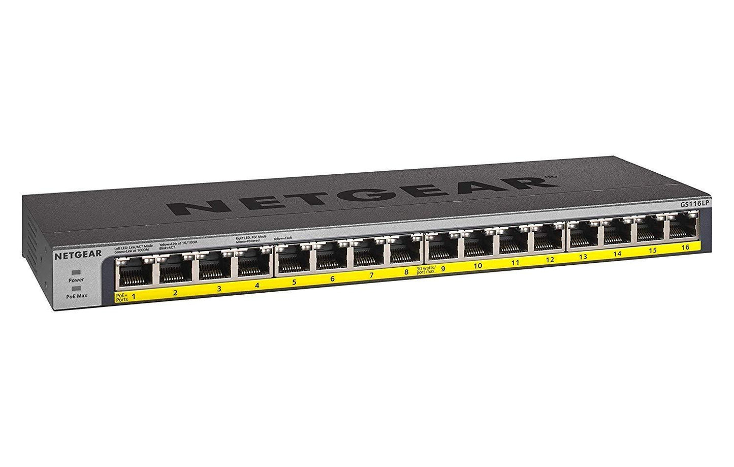 NETGEAR 16-Port Gigabit Ethernet Unmanaged PoE Switch (GS116LP)