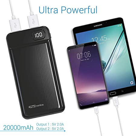 Portronics Indo 20D POR-294 20000mAH Lithium Polymer Power Bank (Black)