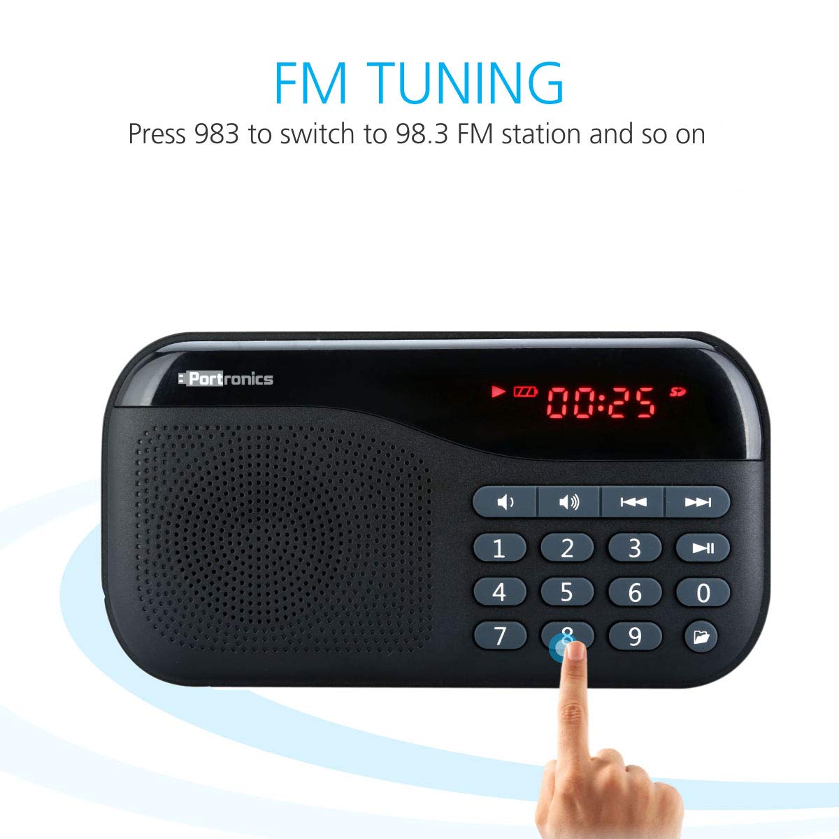 Portronics Plugs POR-141 Portable Speaker with FM & MicroSD Card Support (Black)