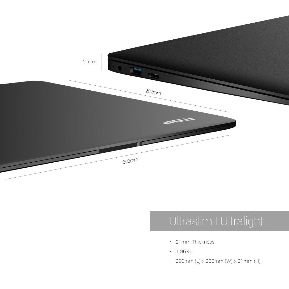 RDP ThinBook 1430B-14.1¢â‚¬Â( 35.81cm) Ultra-Slim Laptop with Quad-Core Processor, 2GB RAM, 32GB Storage, Linux OS, (Black)