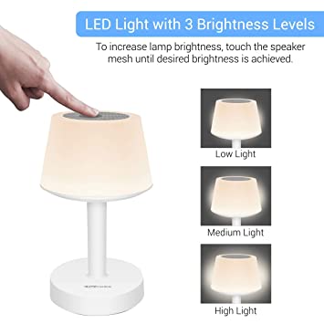 Portronics iLUMI, a Portable LED Lamp with Bluetooth Speaker, Color Changing LED Mood Light, 2000mAh Rechargeable Battery