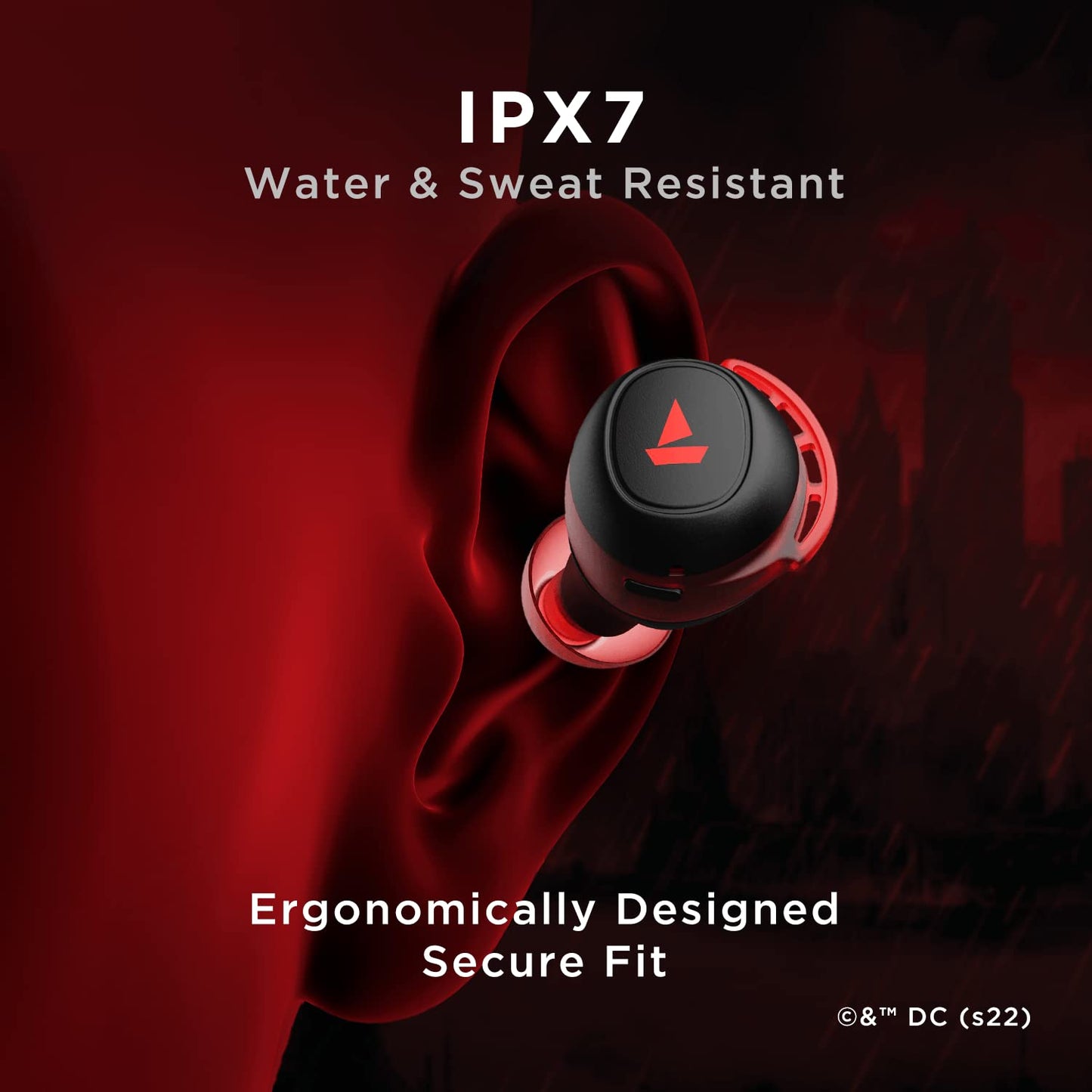 boAt Airdopes 441 Pro - Batman Edition TWS Earbuds,150hr Playback, Signature Sound, IPX7, BT 5.0 (Crusader Knight Black)