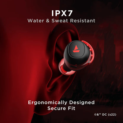 boAt Airdopes 441 Pro - Batman Edition TWS Earbuds,150hr Playback, Signature Sound, IPX7, BT 5.0 (Crusader Knight Black)