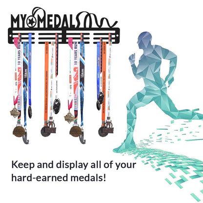 Medal Holder Display Hanger Rack/ Wall Mount/ Running Medal Frame Holds Upto 24-30 Medals