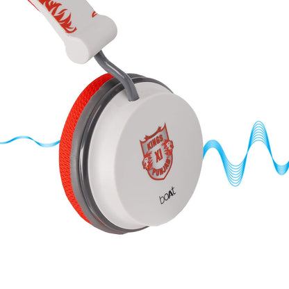 boAt Rockerz 400 Kings XI Punjab Edition Bluetooth Headphone with Super Extra Bass, Up to 8H Playtime, Dual Connectivity Modes, Foldable Earcups and Lightweight Design (Lion Red)