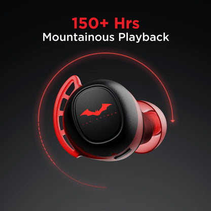 boAt Airdopes 441 Pro - Batman Edition TWS Earbuds,150hr Playback, Signature Sound, IPX7, BT 5.0 (Crusader Knight Black)