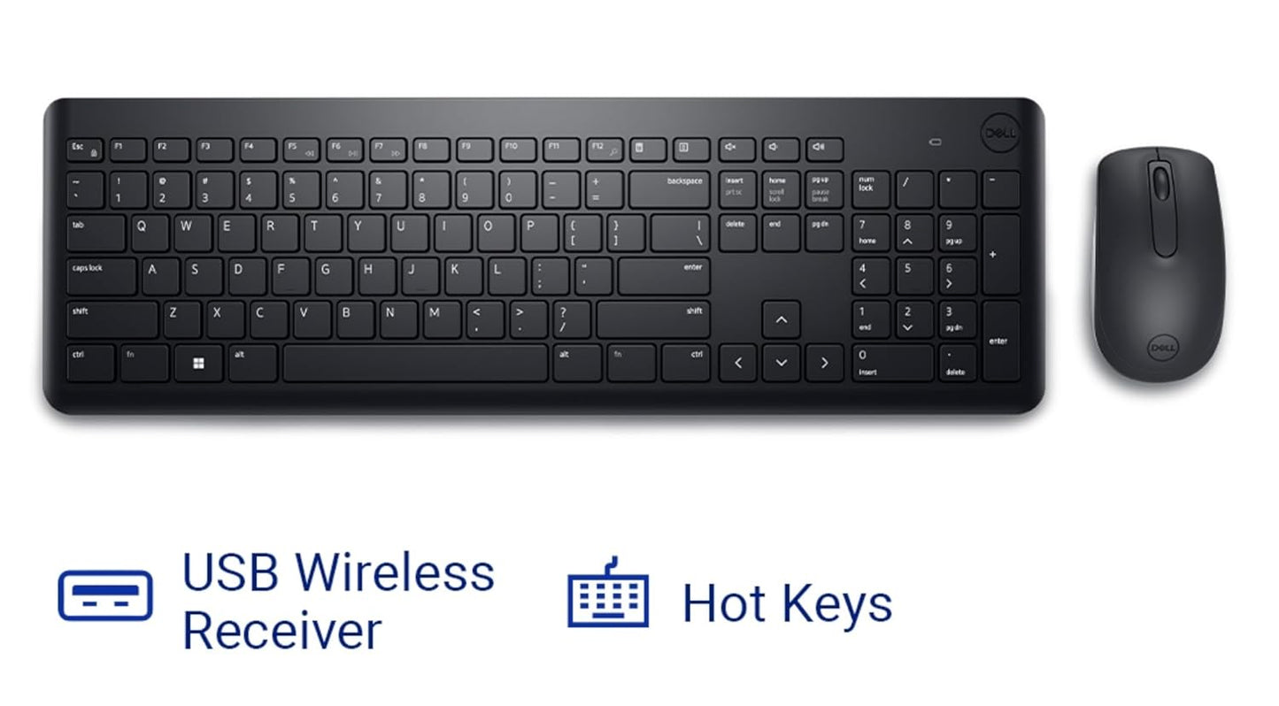 Dell KM3322W Wireless Keyboard and Mouse Combo ÃƒÂ¢Ã¢â€šÂ¬Ã¢â‚¬Å“ Anti-Fade Keys, Spill-Resistant, 36-Month Battery Life ÃƒÂ¢Ã¢â€šÂ¬Ã¢â‚¬Å“ Black