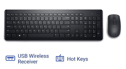 Dell KM3322W Wireless Keyboard and Mouse Combo ÃƒÂ¢Ã¢â€šÂ¬Ã¢â‚¬Å“ Anti-Fade Keys, Spill-Resistant, 36-Month Battery Life ÃƒÂ¢Ã¢â€šÂ¬Ã¢â‚¬Å“ Black