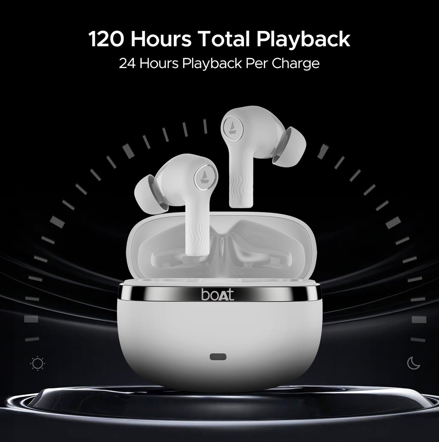 boAt Nirvana Ion TWS Earbuds - 120 HRS Playback, Crystal Bionic Sound, Quad Mics, Low Latency, in Ear Detection (Ivory White)