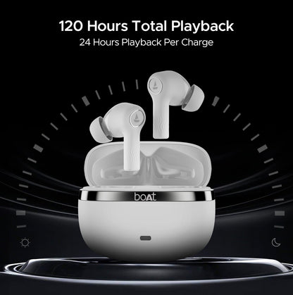 boAt Nirvana Ion TWS Earbuds - 120 HRS Playback, Crystal Bionic Sound, Quad Mics, Low Latency, in Ear Detection (Ivory White)