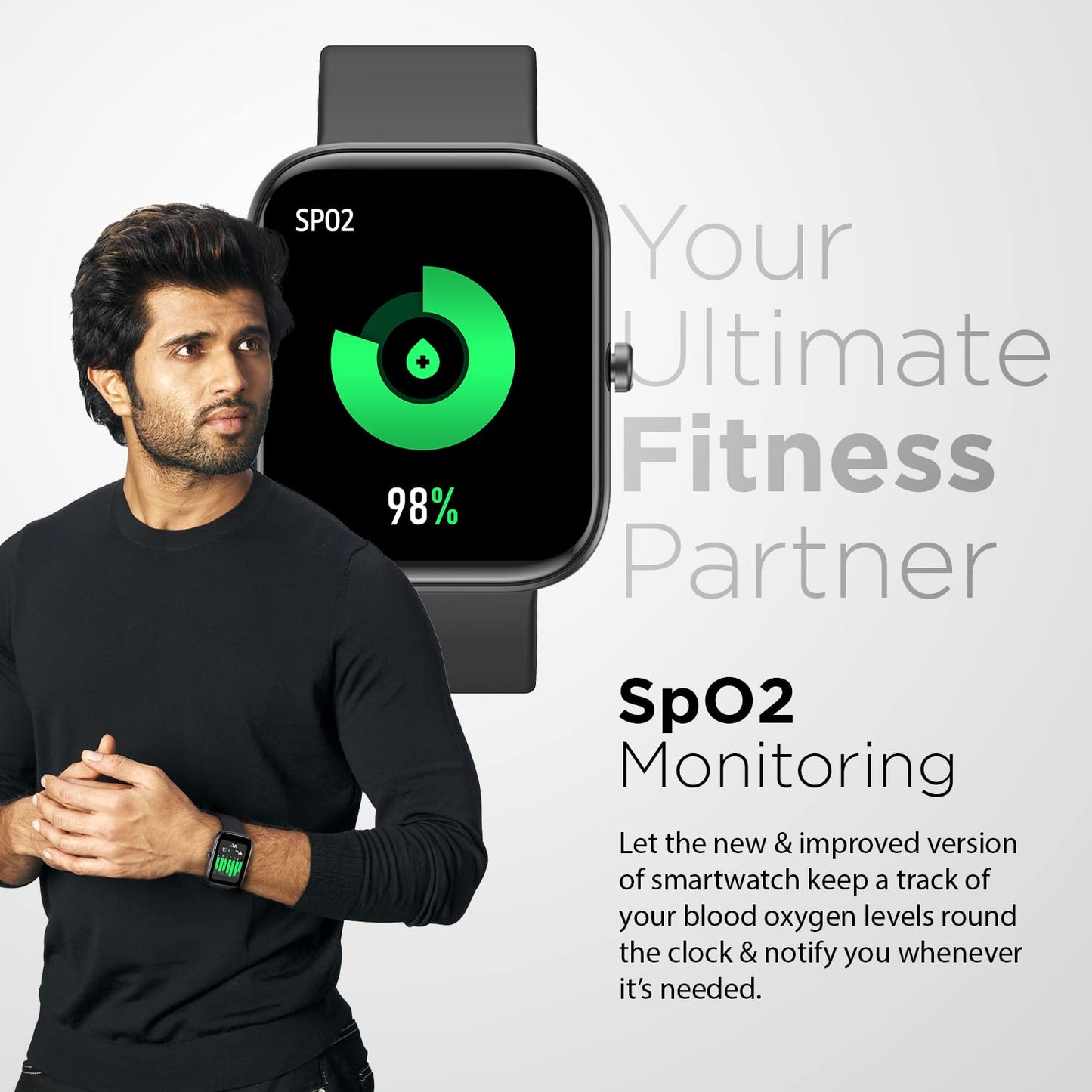 Fire-Boltt Dazzle BSW037 Smartwatch Borderless (Black)