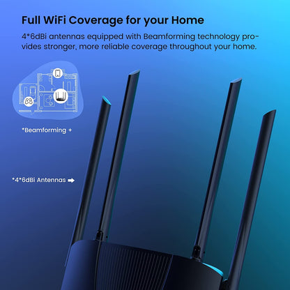Tenda RX9 Pro WiFi 6 Router, AX3000 Dual Band Gigabit Smart 802.11ax Router, 2402Mbps 5GHz + 574Mbps 2.4GHz, WPA3 Network Security, Intel Chipset Design for Gaming