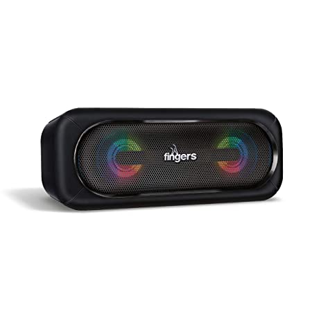 FINGERS SuperLit 10 Watt Truly Wireless Bluetooth Portable Speaker, Black, Standard