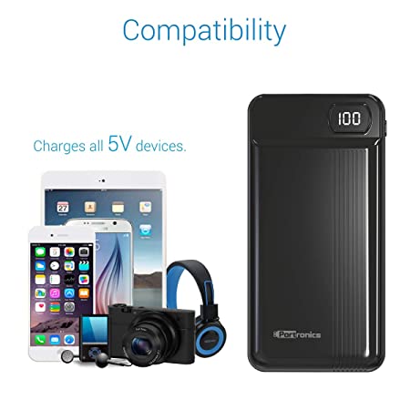 Portronics Indo 20D POR-294 20000mAH Lithium Polymer Power Bank (Black)