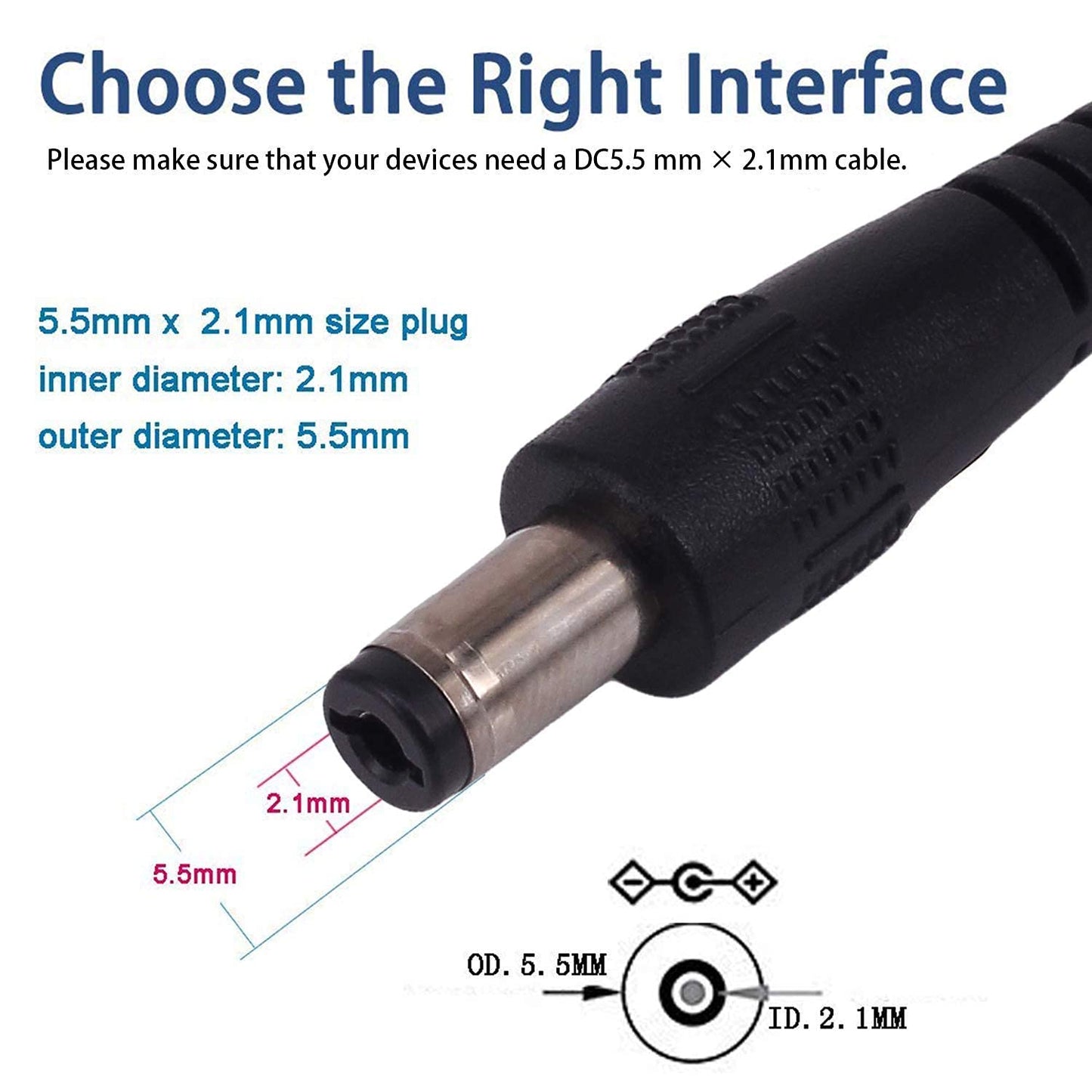 USB 2.0 A Type Male To DC (5.5 X 2.1)mm ,5V Power Plug Connector Cable 60cm (Black)