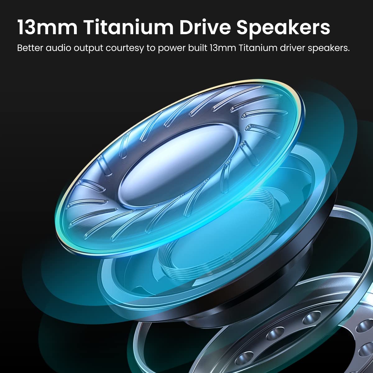 Portronics Harmonics Twins 50 Wireless Sports Earbuds with Feather Touch,50Hrs Playtime with Case(Black)