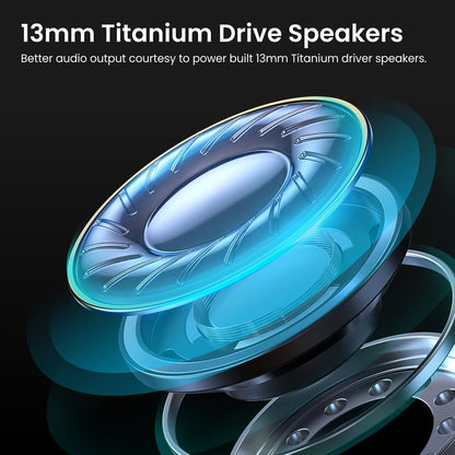 Portronics Harmonics Twins 50 Wireless Sports Earbuds with Feather Touch,50Hrs Playtime with Case(Black)