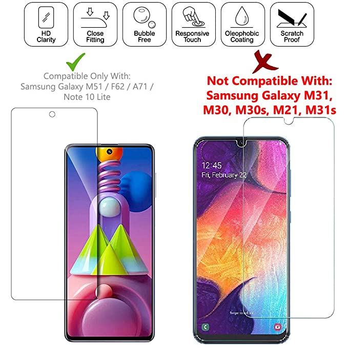 Champion Edge to Edge Screen Protector for Samsung Galaxy M51 / F62 / A71