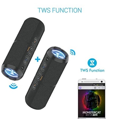 Portronics Breeze II 20W POR-698 Bluetooth 4.2 Portable Stereo Speaker with TWS, Micro SD Card, Aux in, Water Resistant, 2000mAh Battery, Black