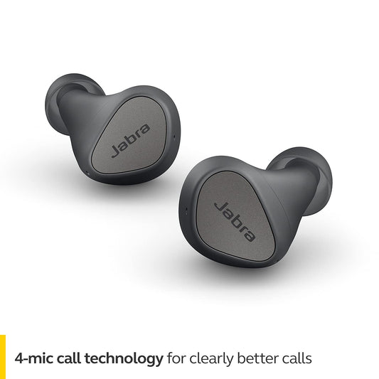 Jabra Elite 3 True Wireless Earbuds - Noise Isolating, 4 Mics, 28H Battery, Fast Charging, Rich Bass (Dark Grey)