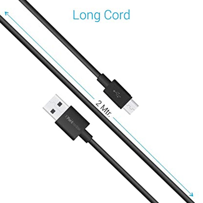 Portronics Konnect Core Plus 2M Fast Charging 3A Micro USB Cable for Android Phones (Black)