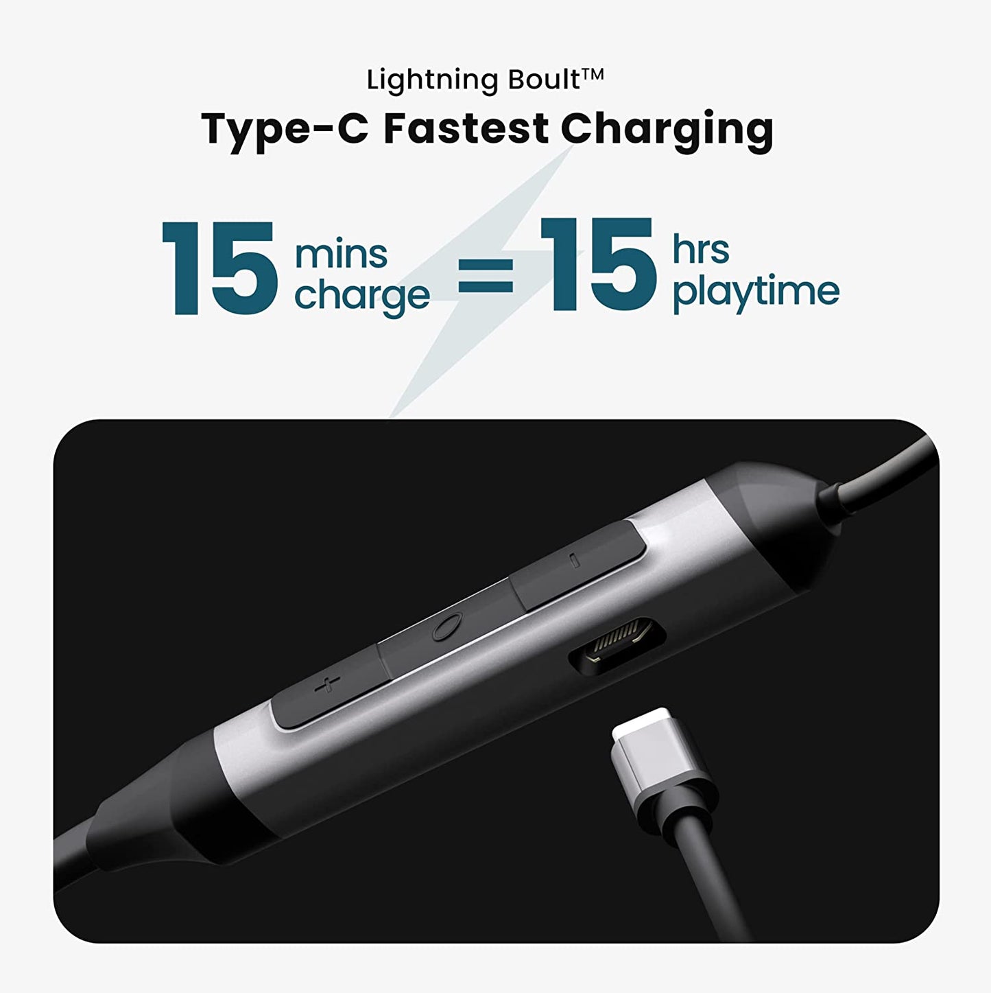 Boult Audio XCharge Wireless in Ear Bluetooth Neckband with ENC Mic, 28H Playtime, Type-C Fast Charging (Black)