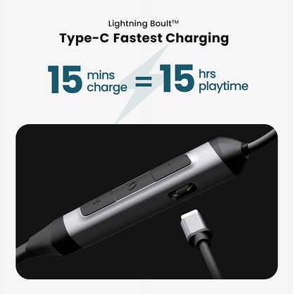 Boult Audio XCharge Wireless in Ear Bluetooth Neckband with ENC Mic, 28H Playtime, Type-C Fast Charging (Black)