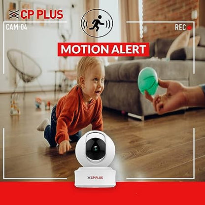 CP PLUS CP-E41A 4MP Wi-fi PT Home Security Camera|360 with Pan & Tilt|Two Way Talk|Cloud Monitoring|Motion Detect|Night Vision (White)