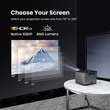 Portronics Beem 300 Wi-Fi Multimedia LED Projector with 250 Lumens, Built-in Speaker, Screen Mirroring, 2.4Ghz Wi-Fi Connectivity (Black)