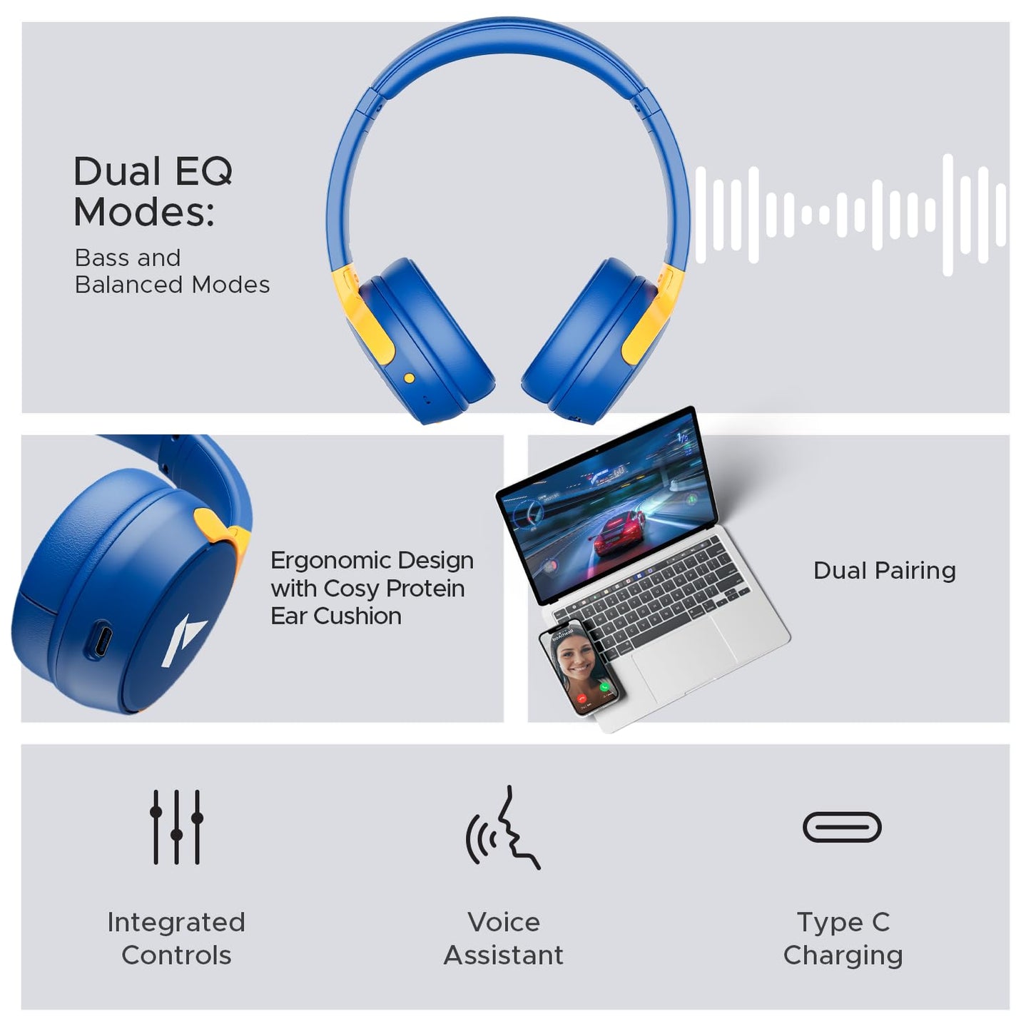 Boat Rockerz 650 Sunburn in Ear Headphone (Jazzy Blue)