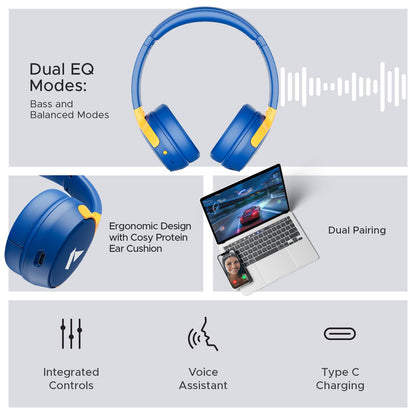 Boat Rockerz 650 Sunburn in Ear Headphone (Jazzy Blue)