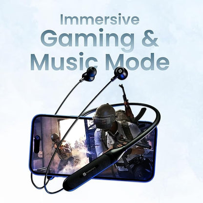 Portronics Harmonics Z7 Bluetooth Wireless in Ear Earphones with Upto 40 Hours Playback, Type C Fast Charging (Black)