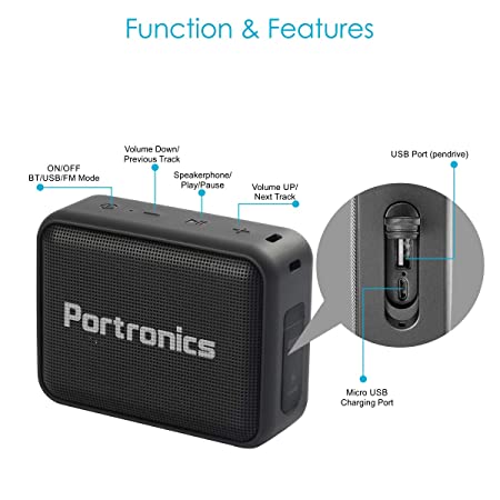 Portronics Dynamo POR-394 5W Bluetooth 5.0 Portable Stereo Speaker