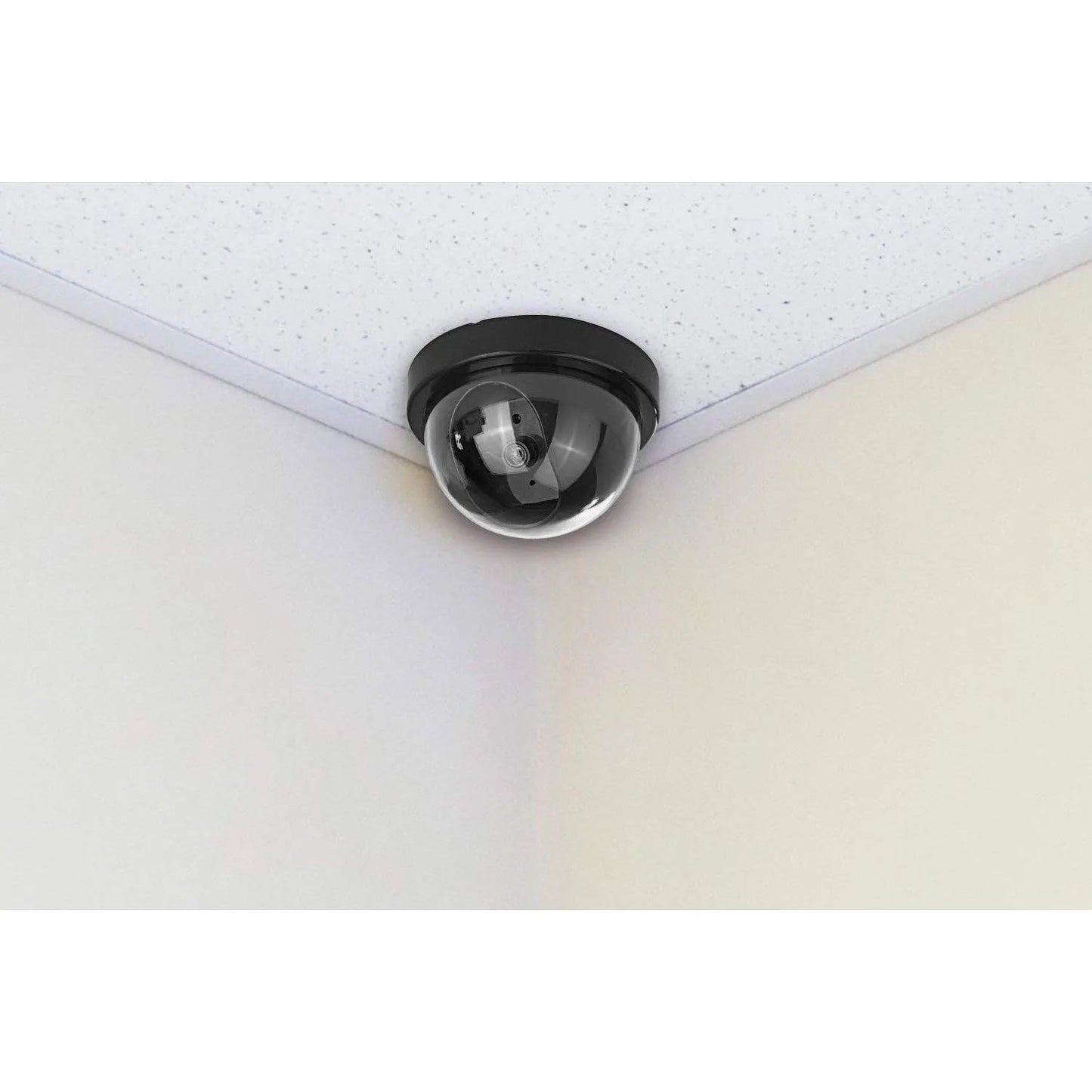 Fake Wired Security CCTV Dome Camera with Flashing Red LED Light