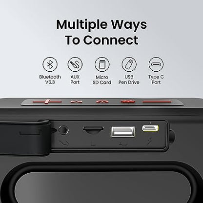 Portronics Pixel 3 10W Portable Wireless Bluetooth Speaker, Upto 7Hour Playtime, TWS Connectivity,(Black)