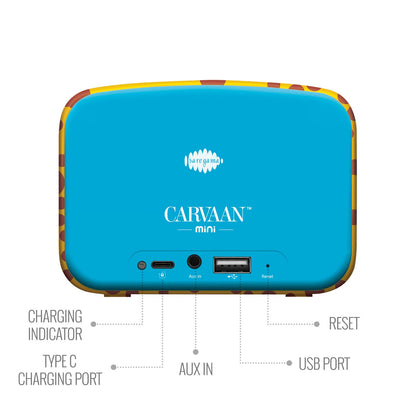 Saregama Carvaan Mini Kids - Pre-Loaded with Stories, Rhymes, Learnings, Mantras with Bluetooth/USB/Aux in-Out