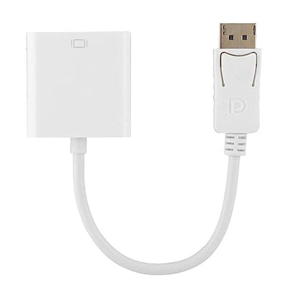 DisplayPort (DP) Male to VGA Adapter Female , Gold-Plated Compatible with Computer, Desktop, Laptop, PC, Monitor, Projector