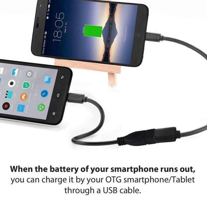 Type C Male to USB 3.0 Female OTG Data Cable For Transfer Charging and Sync Data - Black/ White