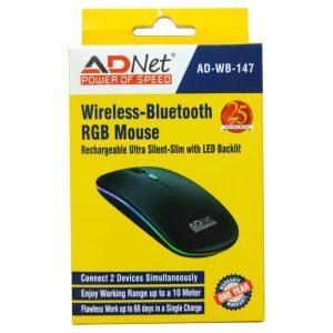 Wireless Bluetooth RGB Mouse: Rechargeable, Silent & Slim