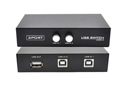 USB Switch 2 Port Sharing Switcher Adapter Hub for 2PC Share 1 USB Device