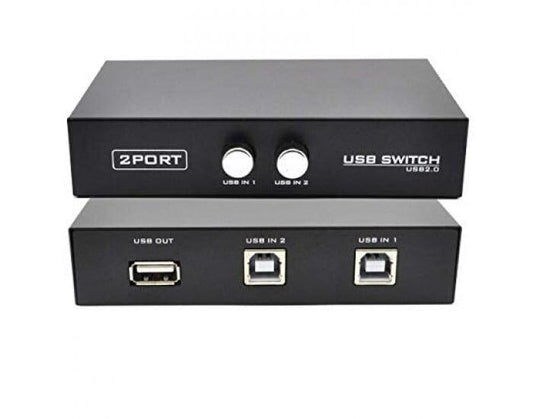 USB Switch 2 Port Sharing Switcher Adapter Hub for 2PC Share 1 USB Device