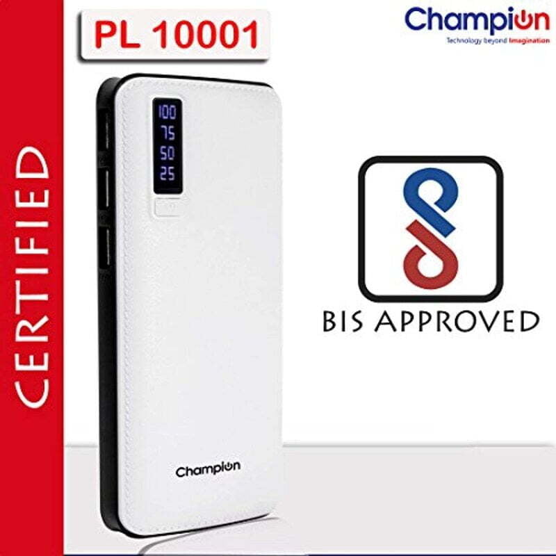 Champion 10000 mAh Power Bank PL-10001 (White )