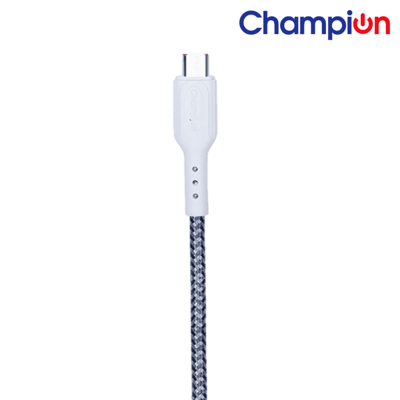 Champion USB to Micro 2.4Amp Data Sync & Charging Cable Braided 1M for all Android & Micro USB Devices (Grey)