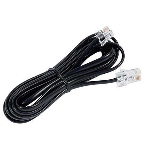 Telephone Modem Line Cable RJ11 4 Core (Compatible with Landline Phone, Line Cable, Black )